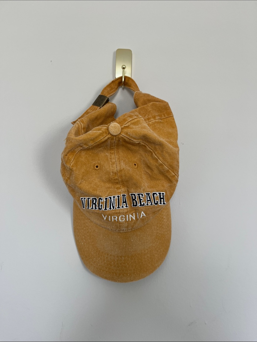 Virginia Beach Embroidered Baseball Cap - Mustard